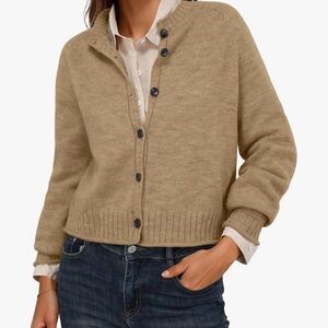 Women's Tan Cardigan Sweater